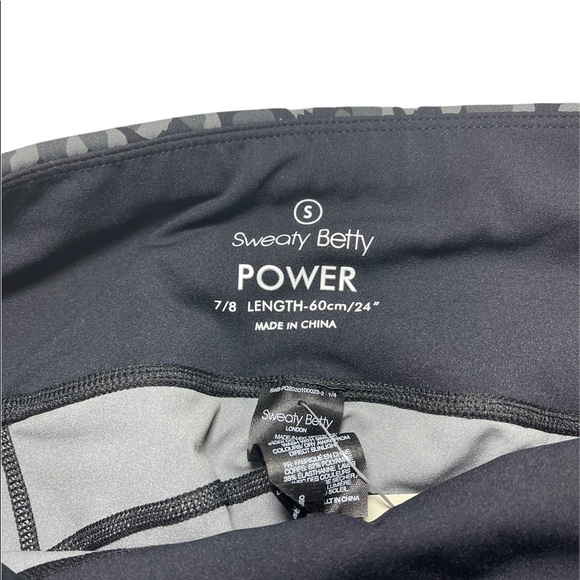 NEW Sweaty Betty Leggings Pants 7/8 Length Workout Gray Black Animal Print Small - Picture 14 of 15